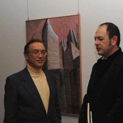 Con l'architetto Gianmichele Aurigemma progettista del Teatro Carlo Gesualdo di Avellino